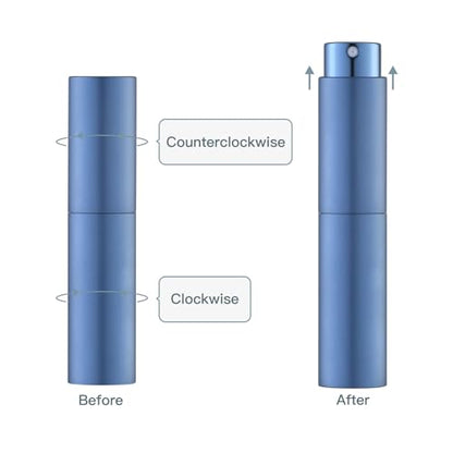 Tekson 10ml Travel Perfume Atomizer Refillable, Mini Cologne Spray Bottle Empty, Small Coffee Spray Bottle (Blue) - color: blue
