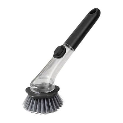 Soap Dispensing Dish Brush | Handheld Non Slip Cleaner - Kitchen Dish Brush,for Pots Stoves Pans Kitchen Home Dorm Appliances Dishwashing - color: Black