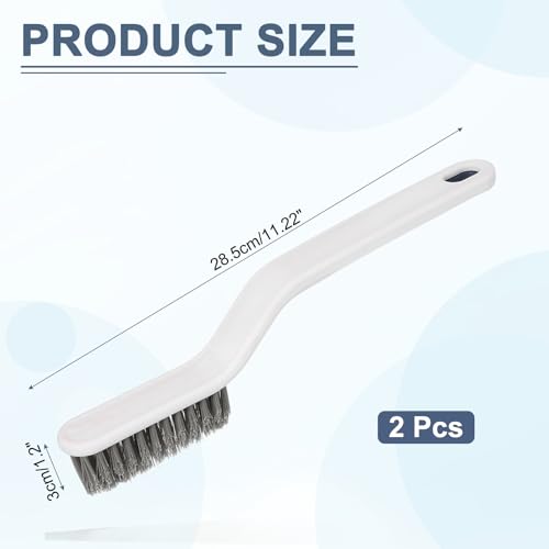 uxcell Crevice Cleaning Brush with Tweezer, Hard Bristle Gap Brush for Tidying Narrow Space, Deep Cleaning Supplies for Kitchen Sink, Toilet, Bathroom, Bathtub, Home, Window, White 2Pcs - color: White