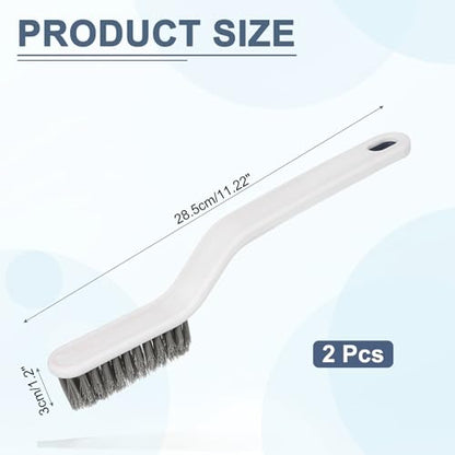 uxcell Crevice Cleaning Brush with Tweezer, Hard Bristle Gap Brush for Tidying Narrow Space, Deep Cleaning Supplies for Kitchen Sink, Toilet, Bathroom, Bathtub, Home, Window, White 2Pcs - color: White