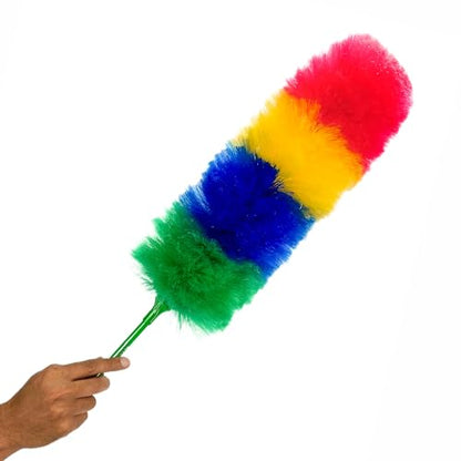 Kitchen + Home Large Static Duster - 27" Inch Electrostatic Feather Duster attracts dust Like a Magnet! Rainbow - color: Rainbow