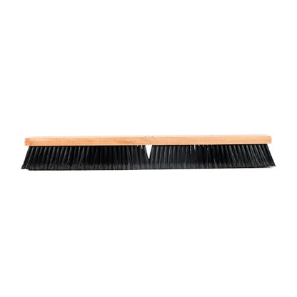 Restaurantware-BROOM HEAD ONLY: Clean Tek Professional 30-Inch Broom Head, 1 Heavy-Duty Push Cleaning Tool - Handle And Brace Sold Separately, Fine Plastic Bristles, Wooden, Commercial Use - size: 30", style: Wood, with Fine Flagged Bristles