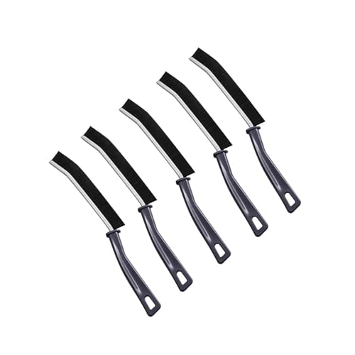Cleaner Brushes for Shower Floor Line, Hard Wearing Grout Gap Cleaning Brush Kitchen Toilet Tile Joints Dead Angle Hard Bristle(Black- 5PC) - color: Black- 5pc