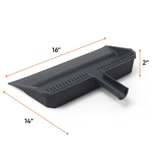 Superio 2-Pack Wide Plastic Dustpan with Comb - 16" Wide, Rubber Lip, Broom Handle Clip, Grey - color: Gray, size: 2 Pack