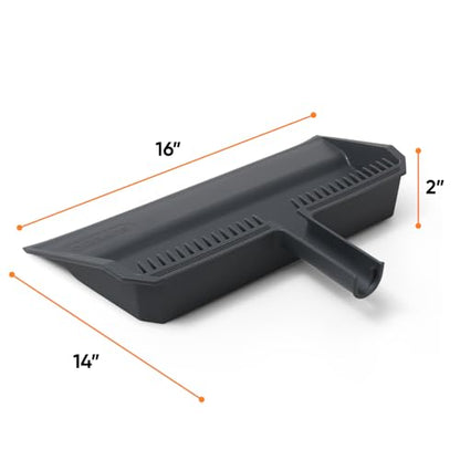 Superio 2-Pack Wide Plastic Dustpan with Comb - 16" Wide, Rubber Lip, Broom Handle Clip, Grey - color: Gray, size: 2 Pack
