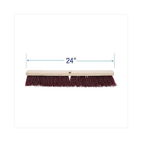 Boardwalk 20324 Floor Brush Head, 3 1/4" Maroon Stiff Polypropylene, 24"