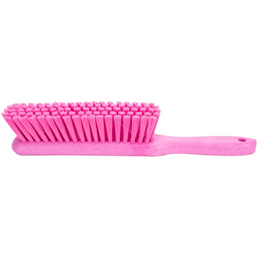 SPARTA 8 Inch Soft Counter Brush with Polyester Bristles and 5 Inch Handle, Color Coded Handheld Broom for Tables Countertops and Foodservice Surfaces, 13 Inch Overall Length, Pink - color: Pink
