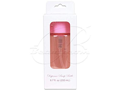 7oz Pink Push Down Pump Dispenser Empty Refillerble Bottle with Flip Top Cap - for Nail Polish, Travel, Cosmetics Packaging - color: Pink, size: 7 Ounce - 1 Bottle
