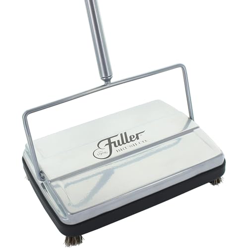 Fuller Brush 17034 Electrostatic Carpet & Floor Sweeper - 9" Cleaning Path - Lightweight - Ideal for Crumby Messes - Works On Carpets & Hard Floor Surfaces - Mettalic Silver - color: Mettalic Silver