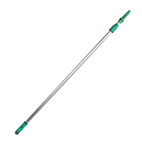 Unger Commercial SpeedClean Starter Kit - Complete Indoor Window Cleaning System with 4 Microfiber Pads and 6 ft Telescopic Pole - WNK04