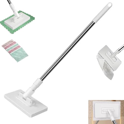 Convenient Cloth Changing Mini Mop, Zero Touch Snap Grip Mini Mop with Cleaning Cloth*5, Hands-Free Clip Design, Wet & Dry Dust Mops for Floors, Walls & Tight Spaces, 39 Inch(1pc) - color: 1pc