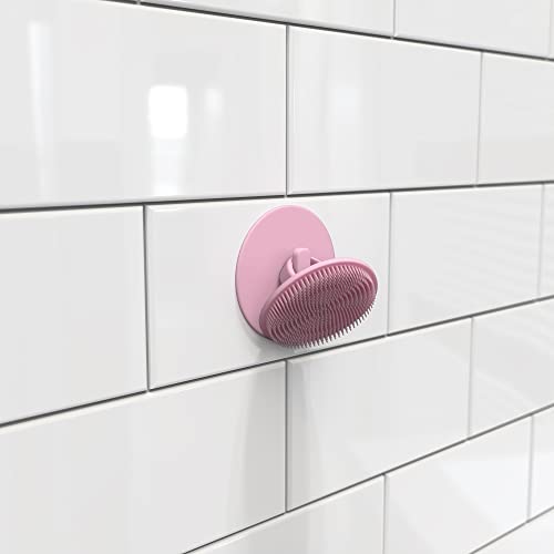 Boie USA Bathroom Hook - for Hanging Shower or Bathroom Tools Like Loofahs and Scrubbers. Shower Hook for Loofah, Wash Cloths, and All Bath Tools. Easy to Remove (Pink) - color: Pink
