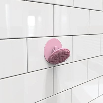 Boie USA Bathroom Hook - for Hanging Shower or Bathroom Tools Like Loofahs and Scrubbers. Shower Hook for Loofah, Wash Cloths, and All Bath Tools. Easy to Remove (Pink) - color: Pink