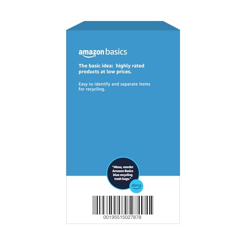 Amazon Basics Blue Recycling Drawstring Trash Bags, Tall Kitchen, Unscented, 13 Gallon, 60 Count - size: 60 Count (Pack of 1)
