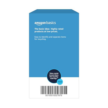 Amazon Basics Blue Recycling Drawstring Trash Bags, Tall Kitchen, Unscented, 13 Gallon, 60 Count - size: 60 Count (Pack of 1)
