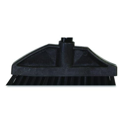 Boardwalk Large Angle Broom, 57" Handle, Long Reach, Black, Washable PET, Steel Handle, Swivel Hanger, Made in The USA