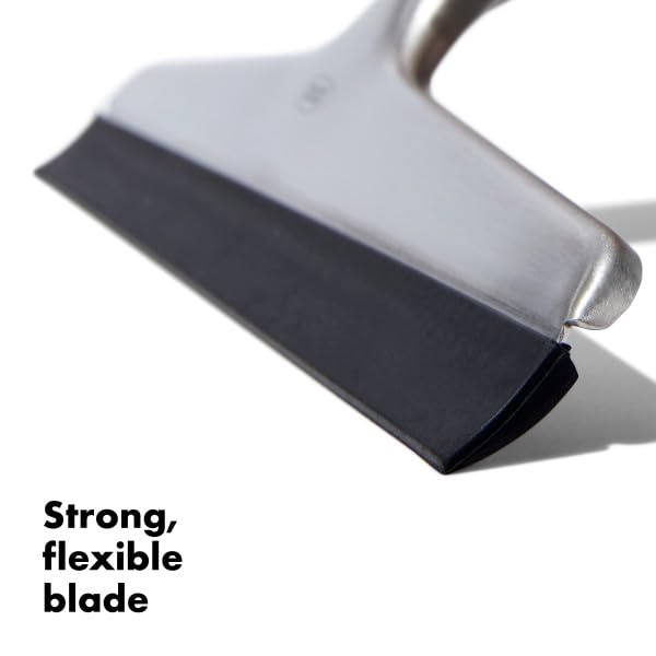 OXO Good Grips Stainless Steel Squeegee - All-Purpose for Bathroom, Glass Shower Doors, Mirrors, Tiles, Countertops and Car Windows - Streak Free