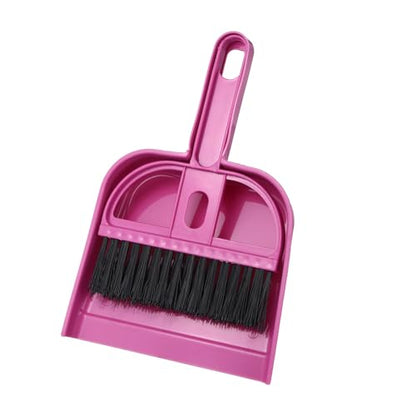 uxcell 2 Pcs Mini Dustpan and Brush Set, Small Broom and Dustpan Set for Home Office Tabletops Sofas Keyboards Cleaning, Rose Red - color: Rose Red