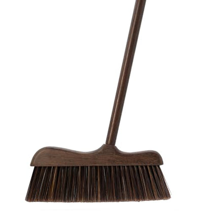 Wood Angle Broom – 44.8” Wooden Handle Compact Brooms for Indoor Kitchen – Soft PP Bristles, Durable Sweeping Broom