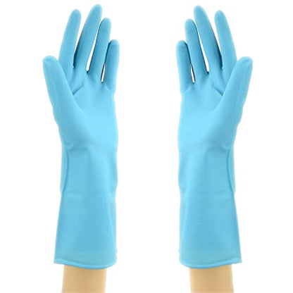 Star Gloves Cut Resistant long-lasting Latex Cleaning Gloves Reusable Kitchen Gloves durable Dishwash - color: Aqua, size: Largex4Pairs