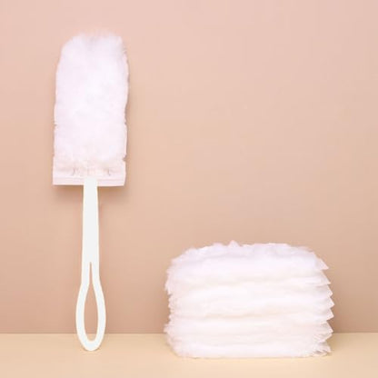 10PCS Duster Refill,Heavy Duty Static Dust Removal Brush Disposable Dusters for Cleaning Furniture Blinds,Cleaning Brush Tools,White - color: White