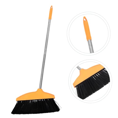 Wide Angle Broom with Long Handle Heavy Duty Soft Bristle Sweeping Brush for Efficient Lawn and Patio Cleaning for Garage and Floors