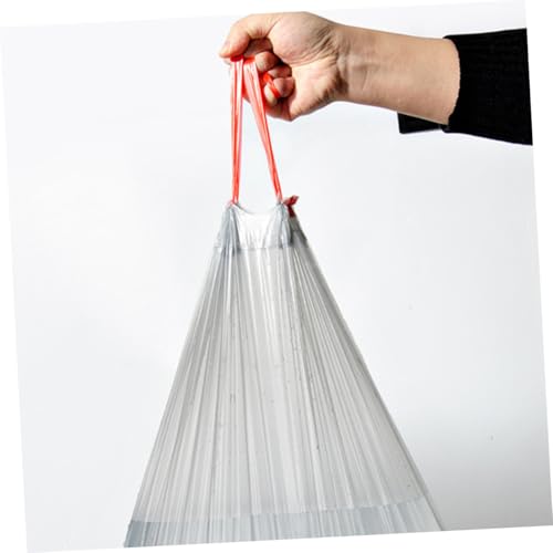 Abaodam 5 Rolls Drawstring Trash Bags Thickened Disposable Garbage Bags Strong Rubbish Pouches for Kitchen Use with Easy Tie Closure and Load-bearing Design Random Color