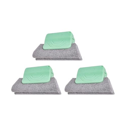 3PCS Car Magic Window Track Cleaner, Vehicle Window Groove Cleaning Brush Tools Set with Handheld, Automotive Air Conditioner Vents Narrow Gaps Clean Brush, Universal Fit (Green) - color: Green