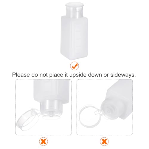 Solvent Alcohol Dispenser 250ml(8.5oz) Press Type ESD Safe Anti-Splash Liquid Dispenser Pump with Sealing plastic Lid for Alcohol, Nail Polish & Makeup Remover, White