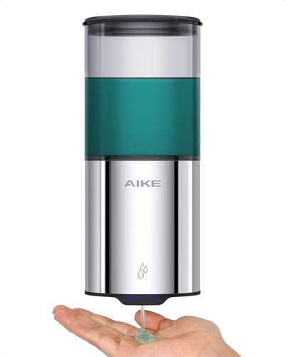 AIKE Automatic Wall Mount Liquid Soap Dispenser for Home and Commercial Bathroom 13.5oz IPX7 Waterproof,Polished Stainless Steel - color: Polished Stainless Steel