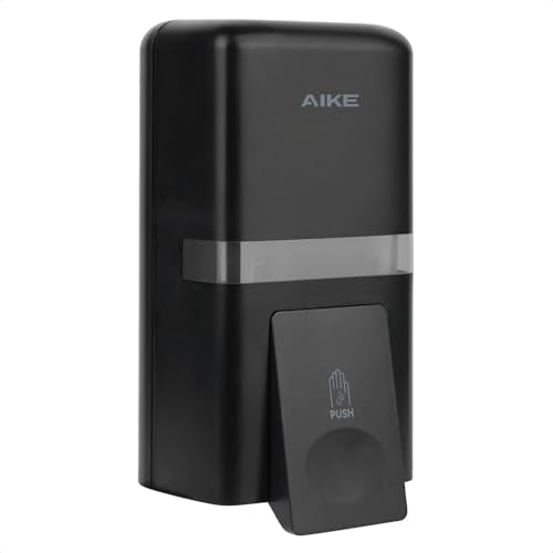 AIKE Wall Mount Liquid Soap Dispenser, 27oz Large Capacity with Extended Pump for Commercial Bathrooms,AK1008(Black) - color: Black