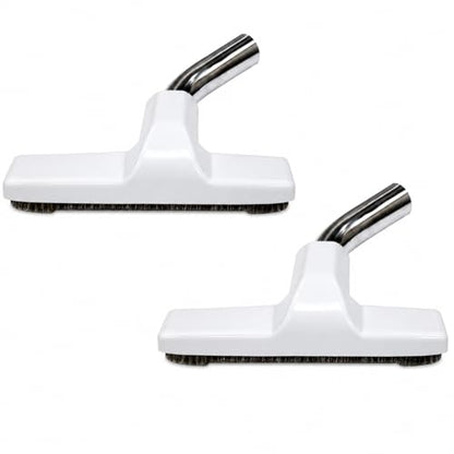 Merchandise Mecca 2 Pack Premium Hardwood Floor Brush Vacuum Attachment – Black Metal Neck, Soft Bristles, Universal Size 1-1/4 Inch (32mm) Fit, 10” Wide (White) - color: White