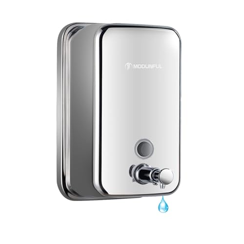 Stainless Steel Soap Dispenser for Home – 16.9oz Wall Mount, Anti-Leak Pump, Brushed Nickel Finish, Space-Saving Design for Kitchen & Bathroom - size: Vertical 16.9oz