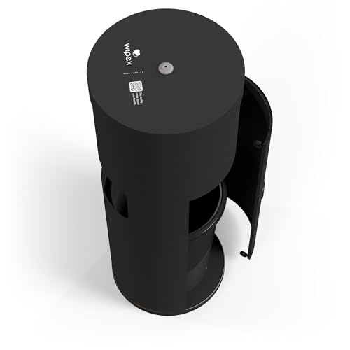 Wipex Gym Wipes Bundle: (1) Premium Black Wipe Dispenser with Trash Bin - Stainless Steel and (1) 800ct Disinfecting Gym Wipes Refill Roll - Suitable Use for School, Office, Gym, and Public Venues - size: 1 Count (Pack of 800)