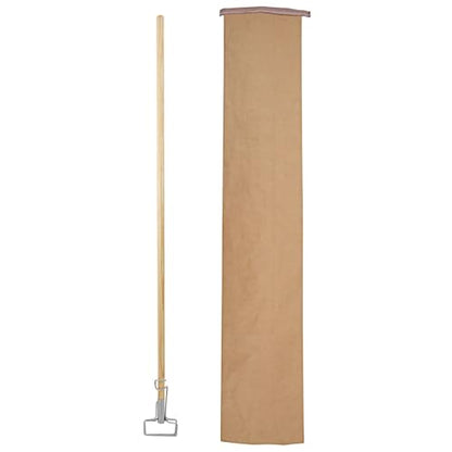 Boardwalk BWK609 Spring Grip Metal Head Mop Handle for Most Mop Heads, 60" Wood Handle