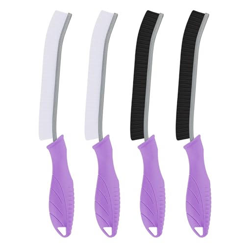 TQRR Toilet Brush, 4Pcs Bathroom Cleaning Brush, Toilet Scrubber, Deep Toilet Bowl Brush with Hanging Hole, Multifunctional Gap Cleaning Brush, Bristles for Kitchen Sinks, Tub,Shower (4, Purple) - color: Purple