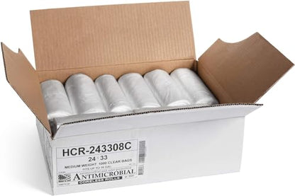 Aluf Plastics High Density Trash Bags, 16 Gallon, 1000 Count, 8 Micron (eq), 24" x 33", Clear, for Bathroom, Office, Industrial, Commercial, Janitorial, Municipal, Recycling - color: Clear, style: 12-16 Gal, 8 Micron Equiv, 1000 Count