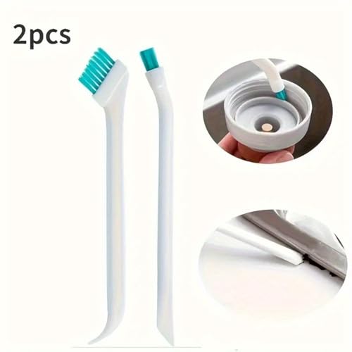 2PCS Multi-Purpose Kitchen Gap Cleaning Brushes, Creative Crevice Brush for Bottle Caps & Cup Lids, Small Spiral Detail Scrubber for Tight Spaces, Grooves and Threads, Manual Deep Cleaner