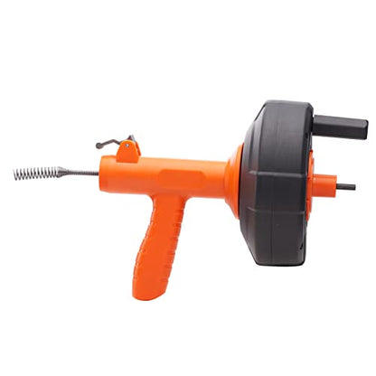 VEVOR Drain Auger 25Ft, Plumbing Snake Auto Feed, Plumbers Snake with Drill Attachment, Pipe Snake Drain Clog Remover for Kitchen Bathroom Shower Sink with Protective Hose and Gloves - style: Auto-Feed