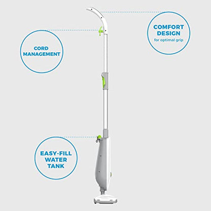 Steamfast SF-162 Light Weight Steam Mop, Natural Sanitization, Hardwood/Laminate/Tile/With Carpet Glider Spot Clean Accessory, Washable Mop Pads