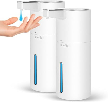 2 Pack Automatic Soap Dispenser: 13.52oz/400ml Wall Touchless Liquid - 4-Level Adjustable Modern Electric Hand Soap Dispenser - Kitchen Bathroom Kids Family White - color: 2 Pack White Liquid