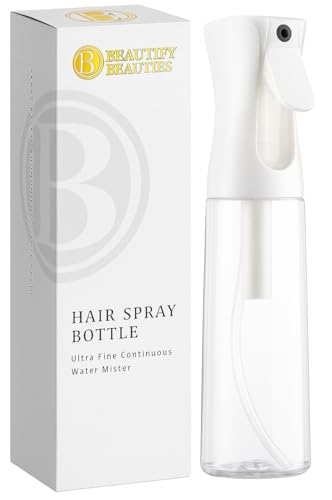 BeautifyBeauties Spray Bottle For Hair – Continuous Mister Spray Bottle for Hairstyling, Cleaning, Plants, Pets, Barbers, Salons, Essential Oil Scents (10.1 Ounce) - color: Clear, size: 10.1 Ounces