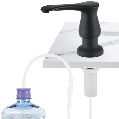 GAGALIFE Kitchen Sink Soap Dispenser Matte Black, Under Sink Soap Dispenser with 40" Silicone Extension Tube, Say Goodbye to Frequent Refills - color: Matte Black, size: with Hose
