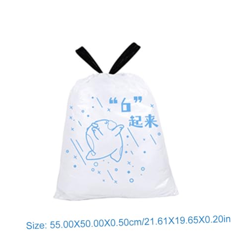 Thickened Portable Refuse Bags 69pcs 50x55cm Drawstring Garbage Bags for Kitchen Trash Cans to 37cm Diameter Household Rubbish Holder High Tenacity