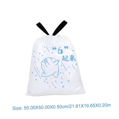 Thickened Portable Refuse Bags 69pcs 50x55cm Drawstring Garbage Bags for Kitchen Trash Cans to 37cm Diameter Household Rubbish Holder High Tenacity