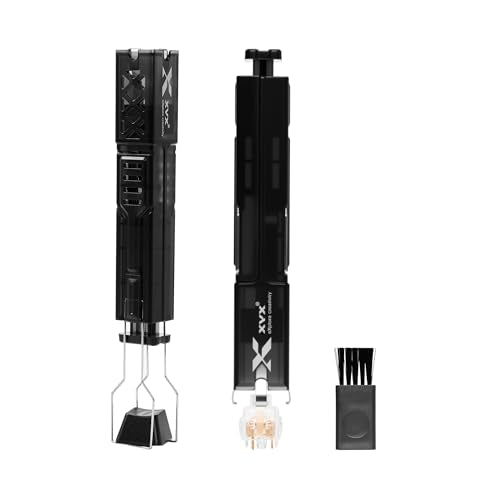 OHY 2 in 1 Keycap Puller and Switch Puller, ABS Plastic Mechanical Keyboard Removal Tool, Universal Keyboard Maintenance Kit, Easy to Detach Keycaps & Switches with Bonus Mini Cleaning Brush, Black