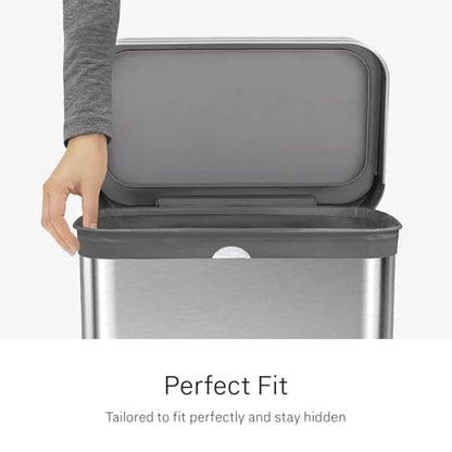 simplehuman Code H 100 Count Odorsorb® Custom Fit Liners, Drawstring Odor Absorbing Trash Bags, One-by-One Mess-Free Dispense, Extra Thick & Double Seamed, 50% PCR Plastic, 30-35 Liter / 8-9 Gallon - size: 100 Count (Pack of 1)
