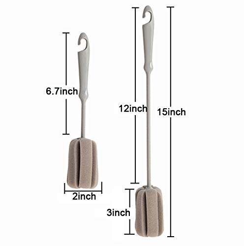 Brush Bottle 2 Pack 1 Long 1 Short Cleaning Brush Wine Glass Sponge 2 Pack Traceless Hook