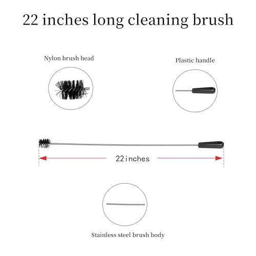 SONGSUN Flexible Drain Cleaning Brush, Nylon Elastic Hose Pipe Cleaning Brush Long Sink Snake Drain Tool, 22-inches Long Drain, Sink Clog Remover Brush for Long Tube and Cylinder Brush Cleaning,Black
