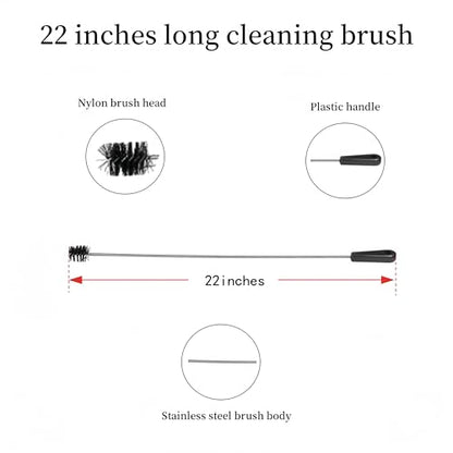 SONGSUN Flexible Drain Cleaning Brush, Nylon Elastic Hose Pipe Cleaning Brush Long Sink Snake Drain Tool, 22-inches Long Drain, Sink Clog Remover Brush for Long Tube and Cylinder Brush Cleaning,Black